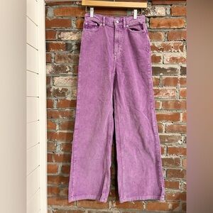 BDG High & Wide Corduroy Purple Pants Size 25